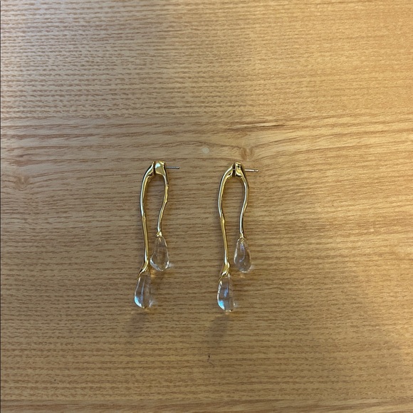 Alexis Bittar Lucite Gold Front Back Double Drop Earring - Picture 5 of 5